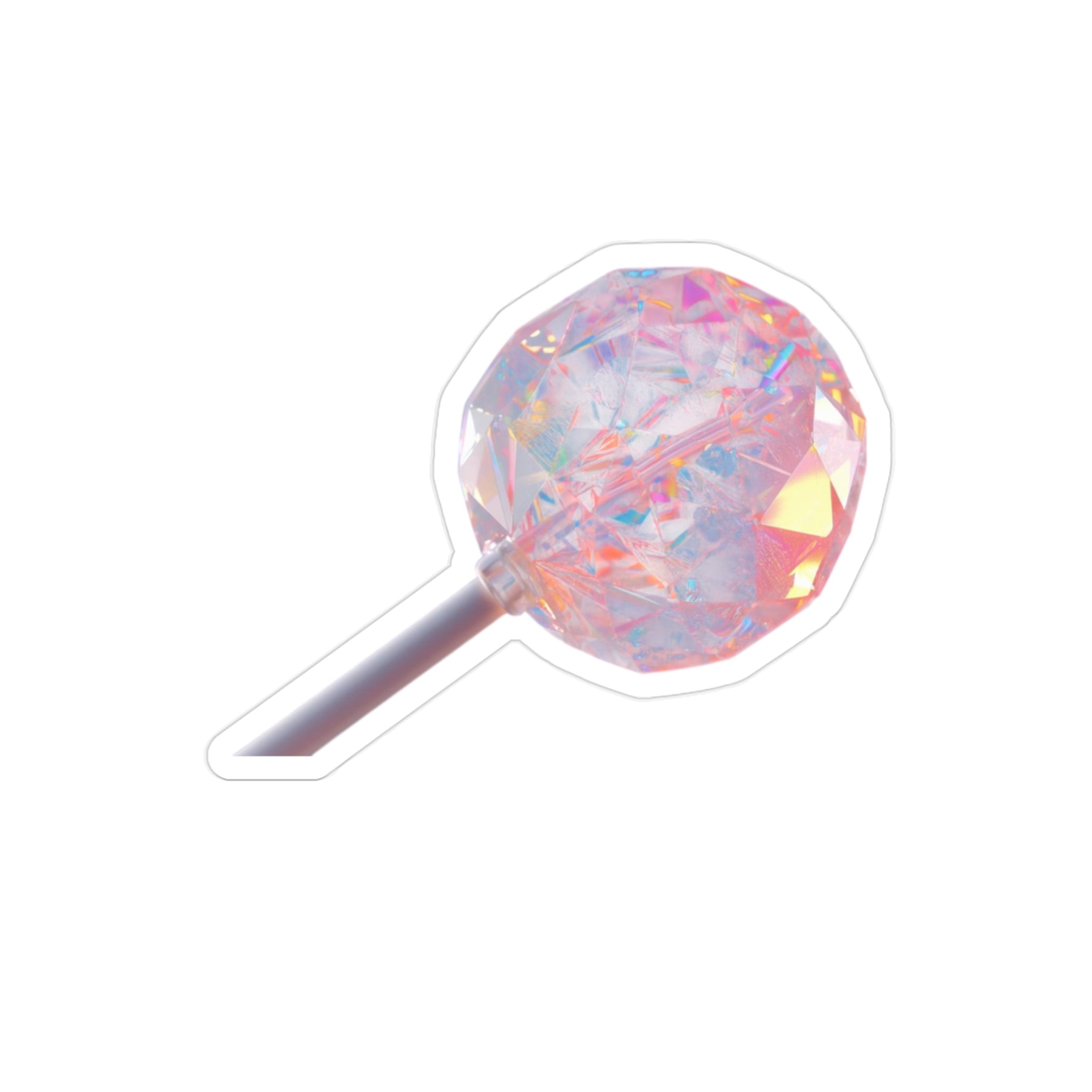 Holographic Lollipop Die-Cut Sticker — Transparent Outdoor Vinyl