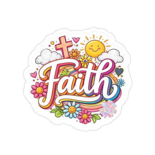 Faith Floral Die-Cut Sticker — Transparent Outdoor Faith Sticker