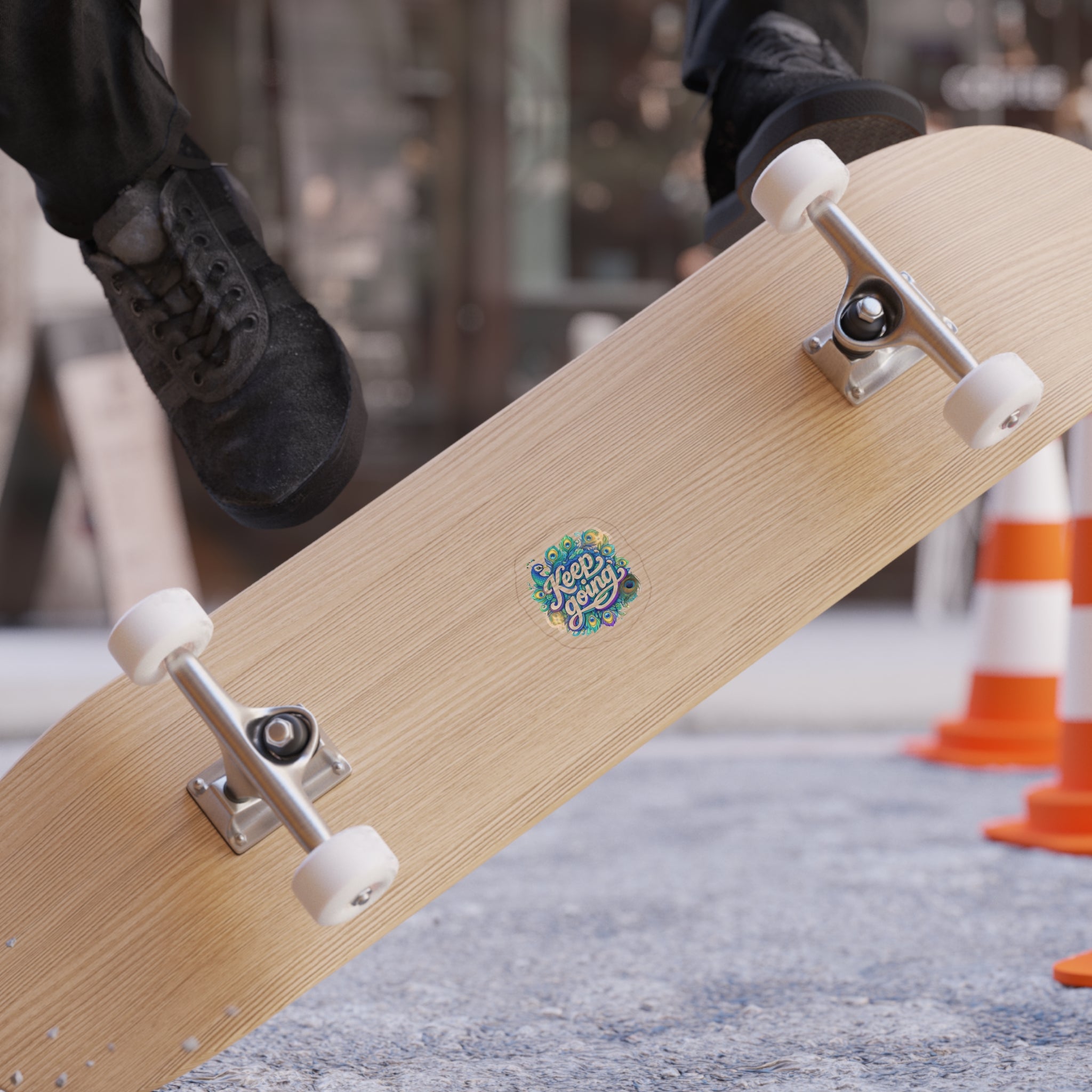 Keep Going Peacock Sticker — Waterproof Die‑Cut Outdoor Sticker