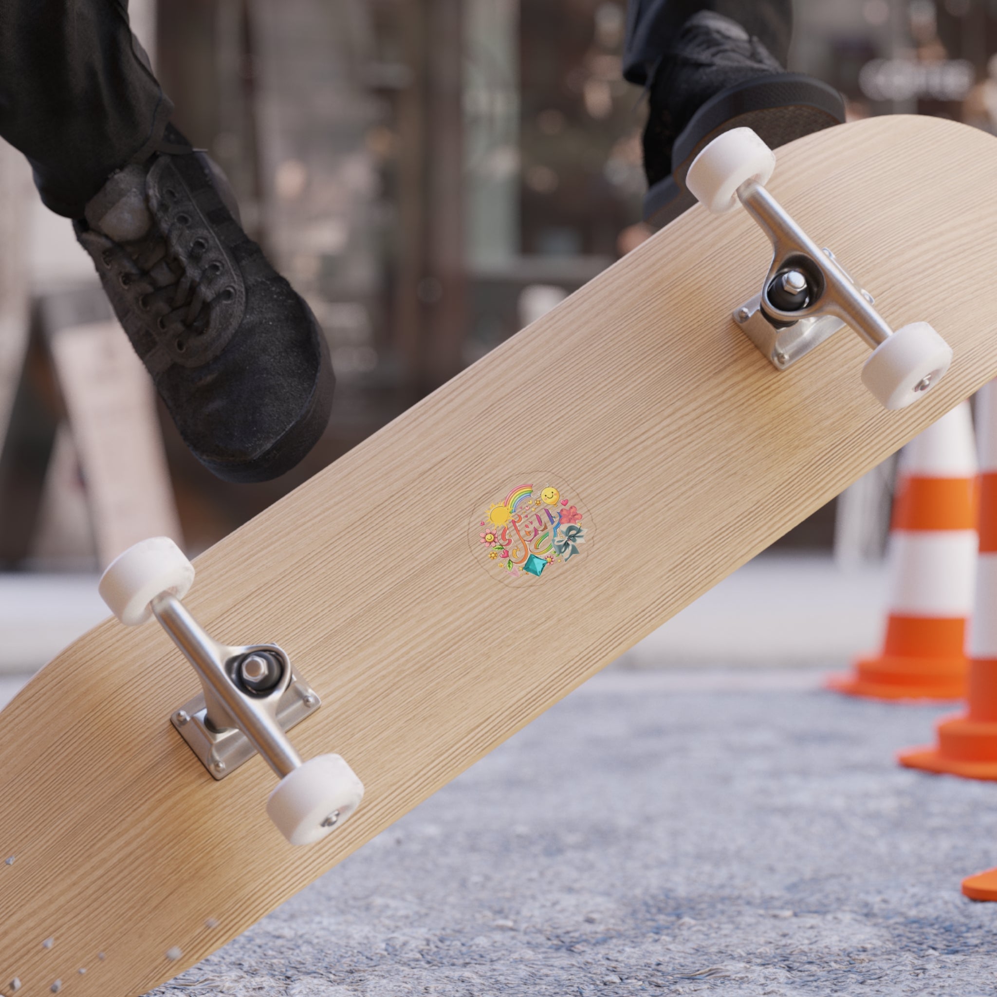 Joy Rainbow Die-Cut Outdoor Sticker — Waterproof Transparent Vinyl